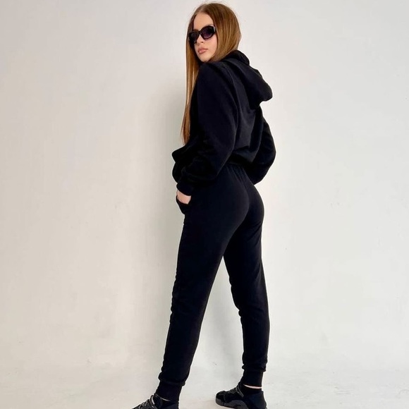 NEW black warm hoodie & joggers sets, fleece model ❄️ - Picture 3 of 5